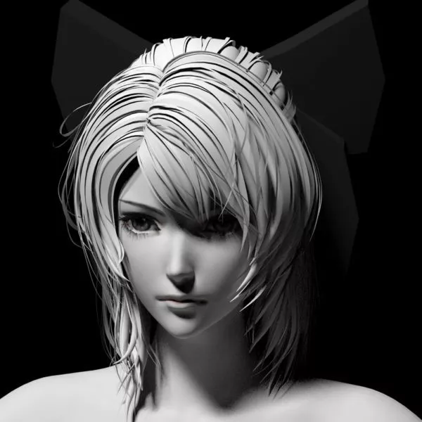Anime Girl Head 3D Model