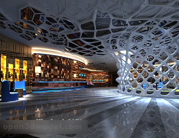 Shopping Mall Interior Scene 3D Model Free